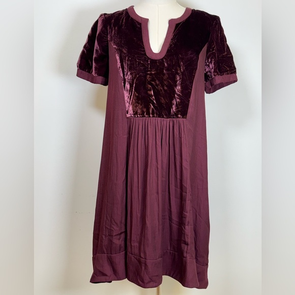 Anthropologie Maeve ‘Ingrid’ Purple Velvet Swing Tunic Dress Women’s Size Small - Picture 8 of 16